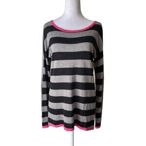 Vintage Y2K Striped Sweater Nylon/Wool/Cashmere  Sz S Preppy Indie Hipster NWOT